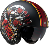 Casco de motocicleta Saturn Z1R - Devil Made Me - Negro/Rojo - Grande 0104-2819
