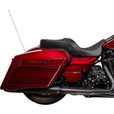 Asiento Freedom de DRAG SPECIALTIES - Vinilo - Costuras plateadas de doble diamante - FLH '09-'23 0801-1482 