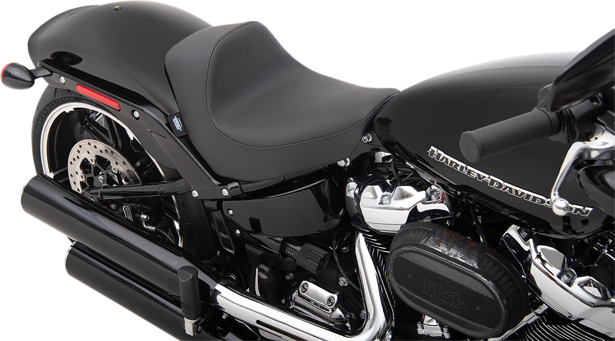 Asiento EZ-Solo de DRAG SPECIALTIES - Liso - Cuero reflectante solar - Montaje FXBR/S ACT EZ-ON ESTILO 0802-1271
