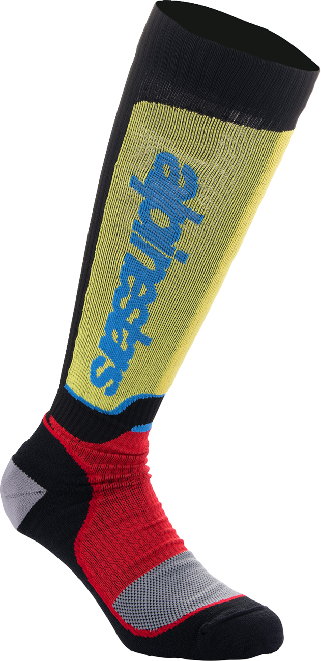 Calcetines ALPINESTARS MX Plus - Negro/Rojo/Amarillo/Azul - Medianos 4702324-1212-M