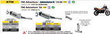 71904AK  Arrow Race-Tech Slip-on Exhaust, Aluminum for KTM 790/890 Adventure / R 19024