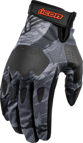 ICON Hooligan™ Tiger's Blood Gloves - Gray - Large 3301-4631