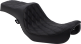 Asiento Predator III de DRAG SPECIALTIES - Doble diamante - Costuras negras 0803-0602