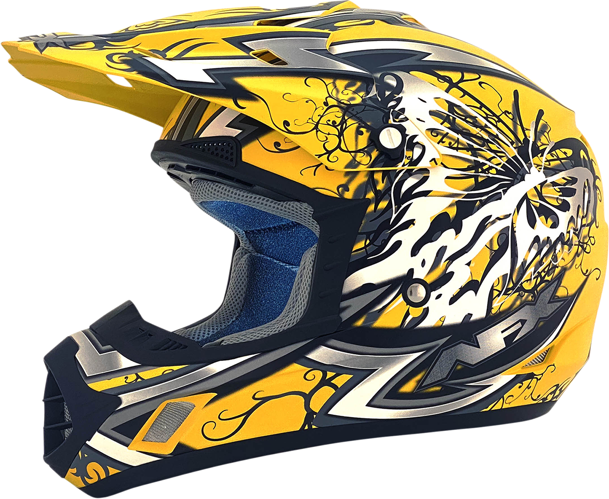 AFX FX-17 Motorcycle Helmet - Butterfly - Matte Yellow - XL 0110-7135