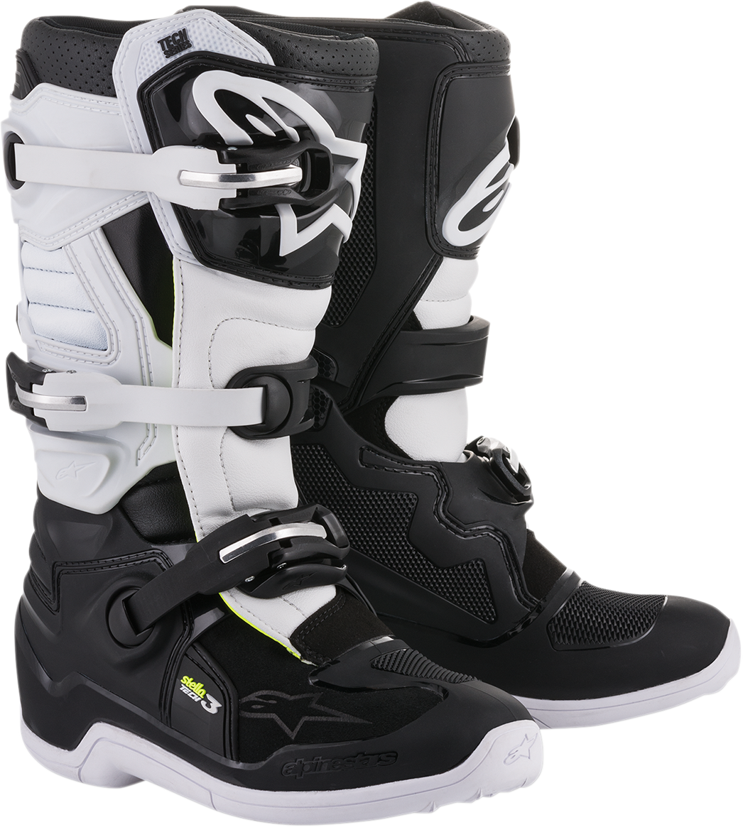 Botas ALPINESTARS Stella Tech 3 para mujer - Negro/Blanco - Talla 8 de EE. UU. 2013218-12-8