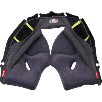 Almohadillas para mejillas AGV Pista GP RR - Gris/Amarillo - Medianas 2018500056499M
