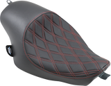 Asiento DRAG SPECIALTIES - 3/4 Solo - Doble Diamante - Negro con Costuras Rojas - '04-'22 XL 0804-0746 