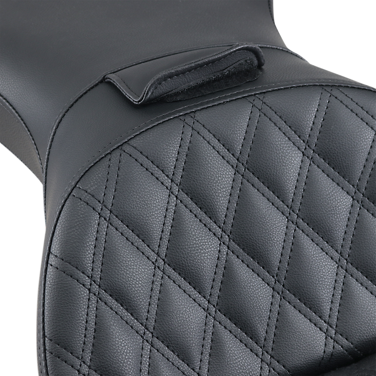 Asiento SADDLEMEN Explorer - Con respaldo - Costuras enrejadas - Negro - FLSTS 800-23-030LS 