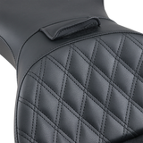 Asiento SADDLEMEN Explorer - Con respaldo - Costuras enrejadas - Negro - FLSTS 800-23-030LS 