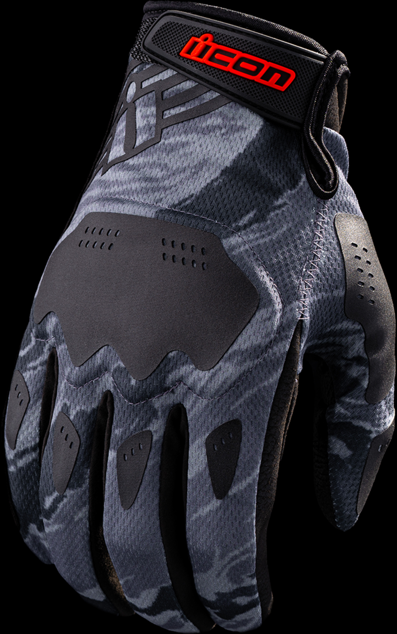 Guantes ICON Hooligan™ Tiger's Blood - Gris - Pequeños 3301-4629