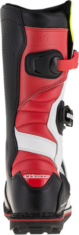 Botas ALPINESTARS Tech-T - Blanco/Rojo/Amarillo Fluorescente/Negro - Talla 12 de EE. UU. 2004017-2351-12