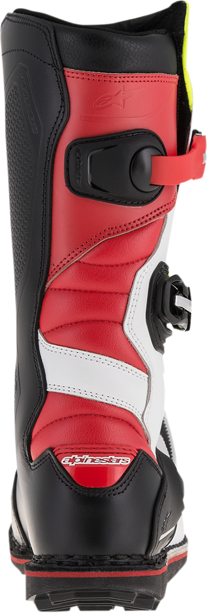 Botas ALPINESTARS Tech-T - Blanco/Rojo/Amarillo Fluorescente/Negro - US 13 2004017-2351-13