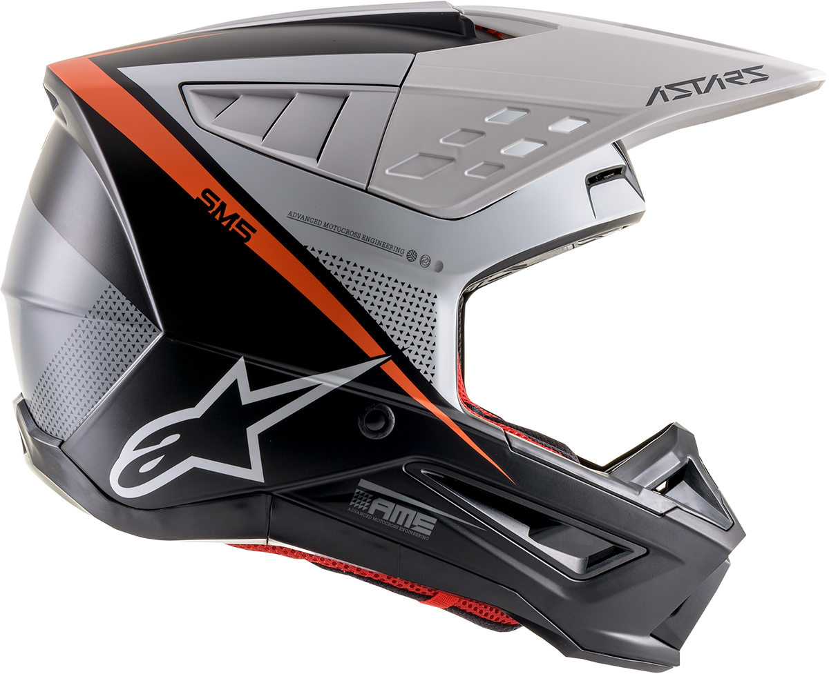 Casco de motocicleta ALPINESTARS SM5 - Rayón - Negro/Blanco/Naranja - Grande 8304121-1242-LG