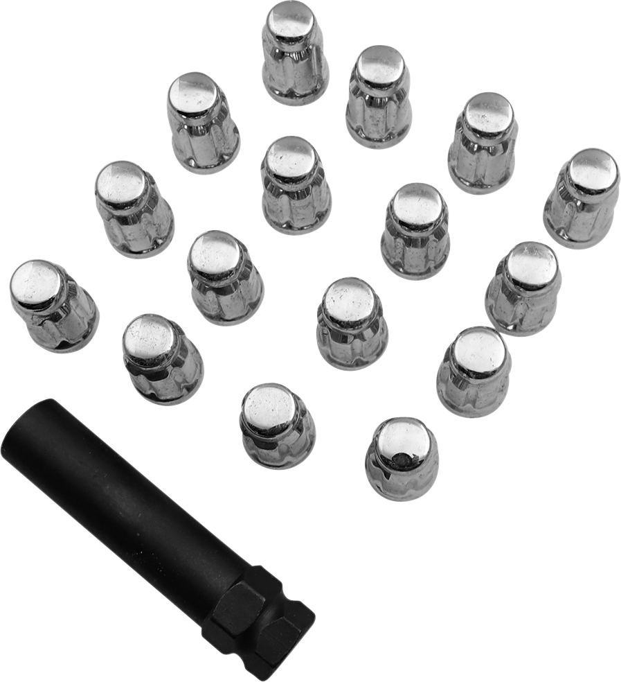 Tuerca de rueda MOOSE UTILITY - Estriada - 12 mm x 1,25 - Cromada - Paquete de 16 SPMO03806L4 