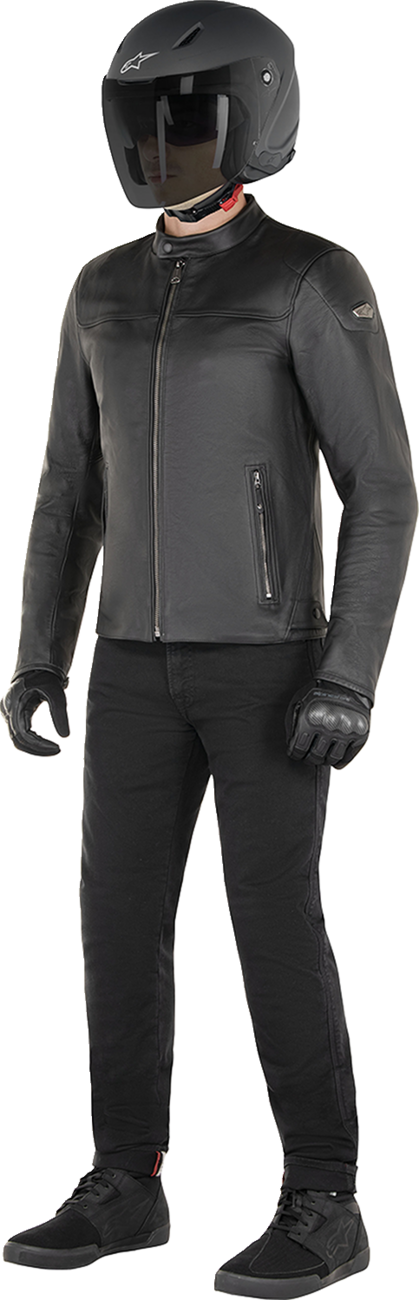 ALPINESTARS Blacktrack Leather Jacket - Black - 3XL 3103824-1100-3X