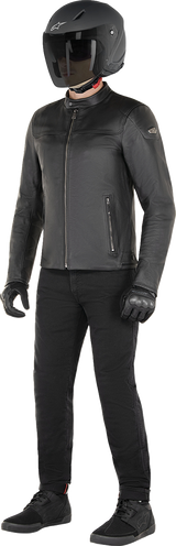 ALPINESTARS Blacktrack Leather Jacket - Black - Small 3103824-1100-S