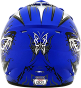 AFX FX-17 Motorcycle Helmet - Butterfly - Matte Blue - XS 0110-7121