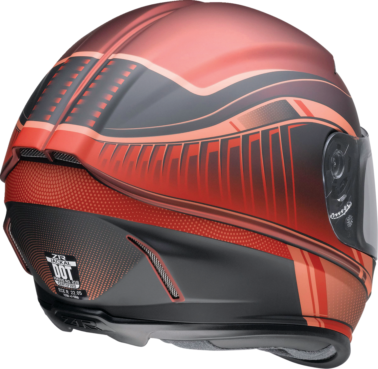 Z1R Jackal Motorcycle Helmet - Dark Matter - Red