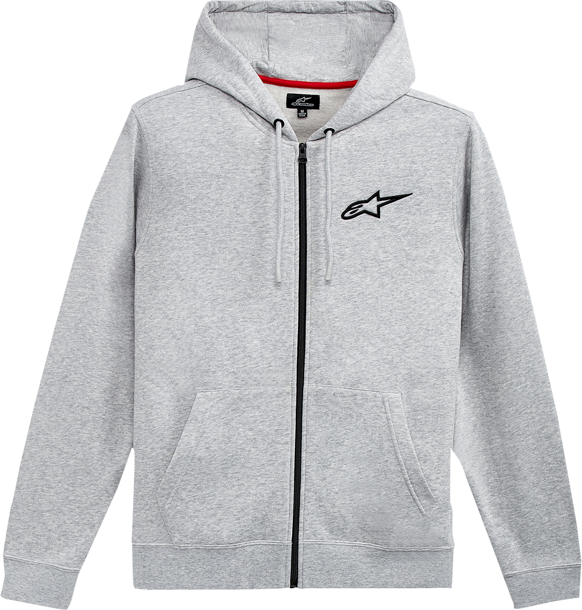 Sudadera con capucha y cremallera ALPINESTARS Ageless - Gris jaspeado/Negro - Talla grande 1212-536001126L