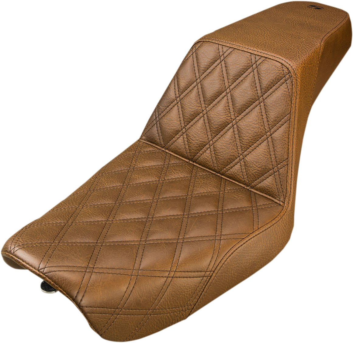 Asiento SADDLEMEN Step-Up - Costuras de celosía delanteras - Marrón - Dyna 804-04-172BR 