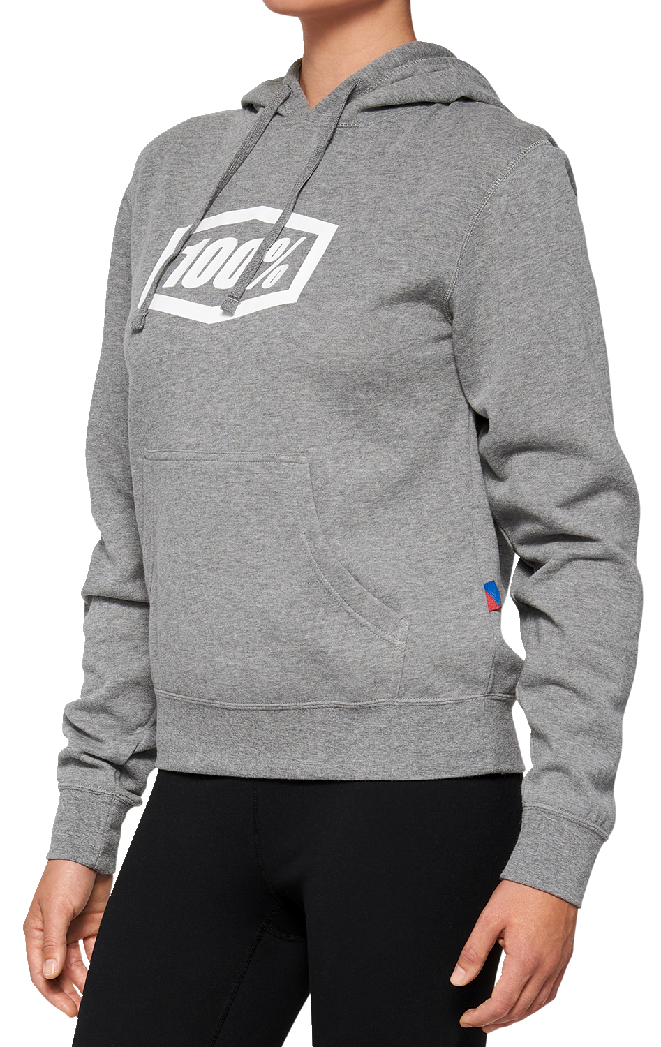 Sudadera con capucha Icon para mujer, 100 % algodón, gris jaspeado, talla pequeña, 20031-00004
