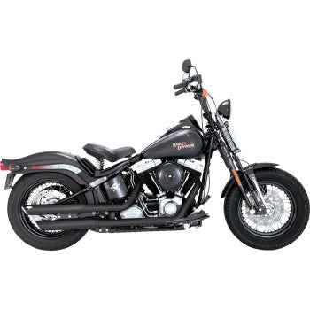 Silenciadores VANCE &amp; HINES Twin Slash Slip-On de 3" - Softail Cross Bones FLSTSB negros 2008-2009 46842 