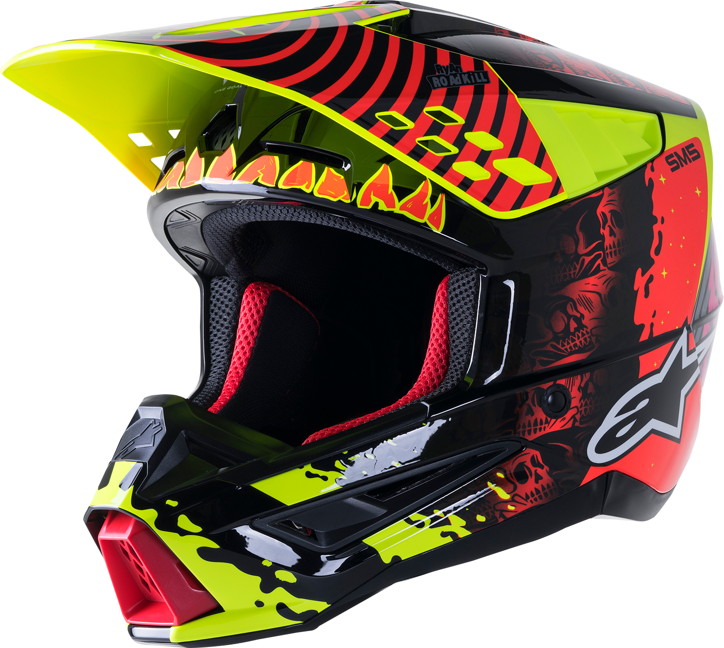 ALPINESTARS SM5 Motorcycle Helmet - Solar Flare - Gloss Black/Red
