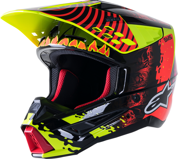 ALPINESTARS SM5 Motorcycle Helmet - Solar Flare - Gloss Black/Red