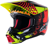 Casco de motocicleta ALPINESTARS SM5 - Solar Flare - Negro brillante/Rojo/Amarillo - Grande 8305822-1355-LG