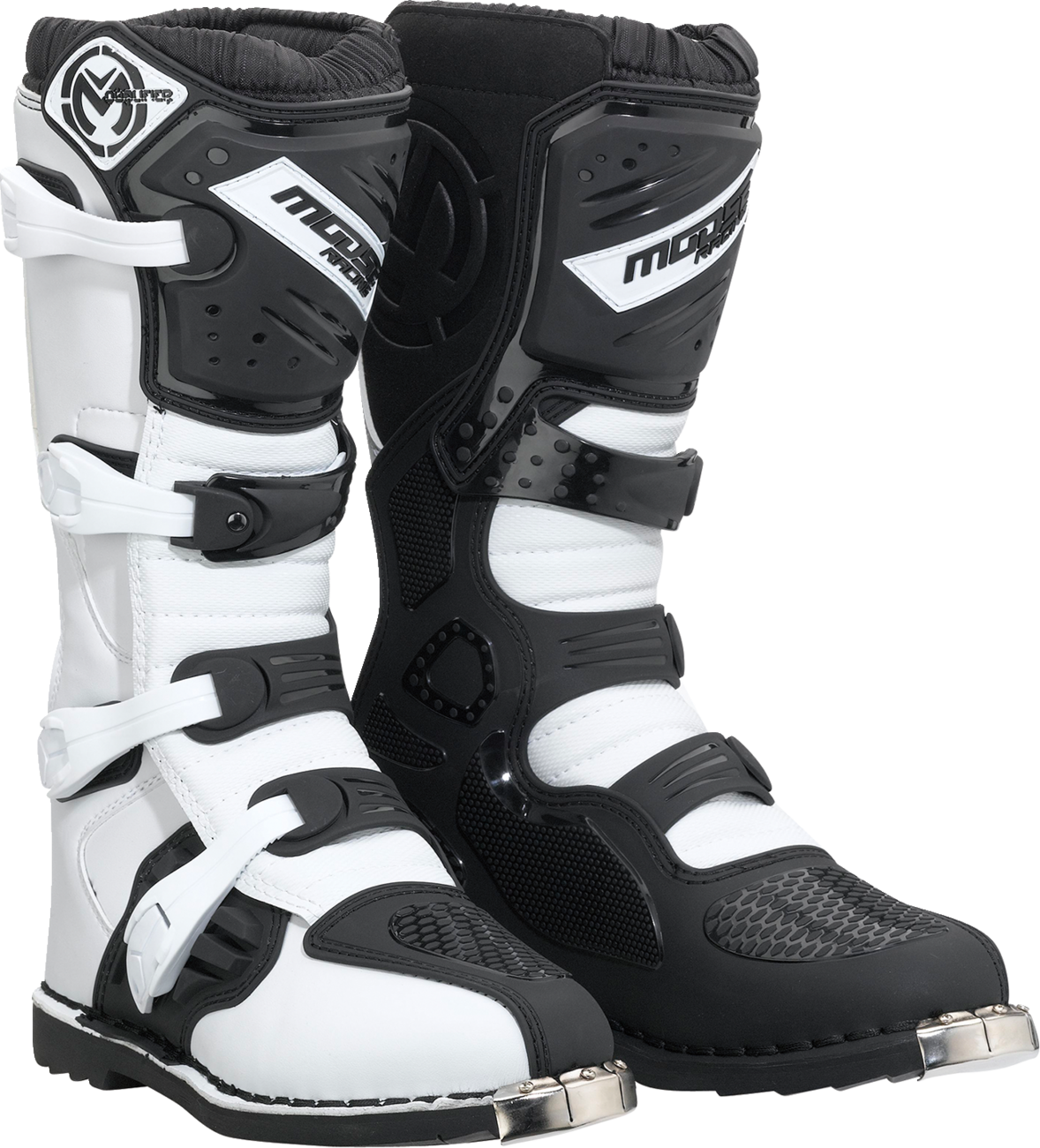 Botas de clasificación MOOSE RACING - Negro/Blanco - Talla 10 3410-2602 