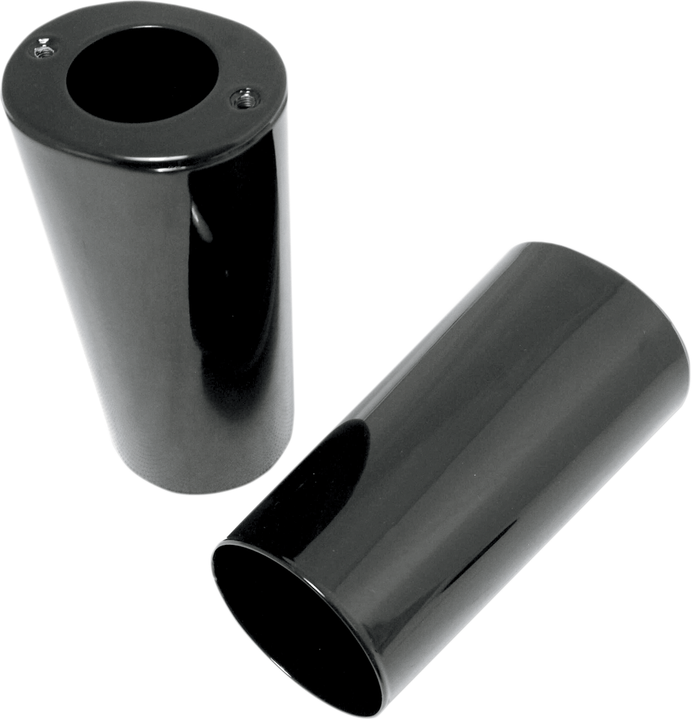 Cubiertas deslizantes de horquilla DRAG SPECIALTIES - Negro brillante - Lisas - Longitud de serie - Número de OEM de repuesto 45964-86 74537B 