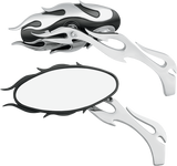 Espejo ovalado Flame de DRAG SPECIALTIES - Negro/Cromo 76826 