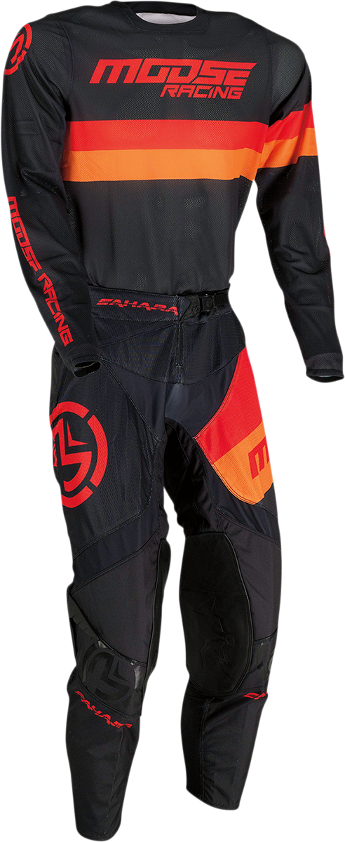 Pantalones MOOSE RACING Sahara - Negro/Naranja/Rojo - 32 2901-9065 