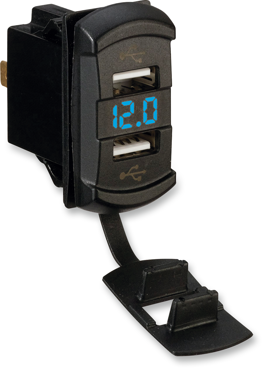 Cargador USB dual MOOSE UTILITY con monitor de voltaje MOOSE DVM-USB 
