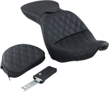 Asiento SADDLEMEN Explorer - Con respaldo - Costuras enrejadas - Negro - FXST 806-12-030LS