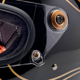 Casco BILTWELL Gringo S - Llamas negras brillantes - Pequeño 1003-567-502 