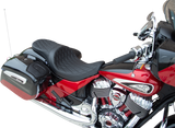 Asiento de turismo de perfil bajo DRAG SPECIALTIES - Doble diamante con costuras negras - Indian '14-'22 0810-2258