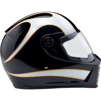 Casco BILTWELL Lane Splitter - Negro brillante/Llamas blancas - XS 1004-570-501 