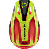 Casco de motocicleta juvenil ALPINESTARS SM3 - Fray - Rojo brillante/Amarillo fluorescente/Negro - Talla pequeña 8301625-3051-YS 