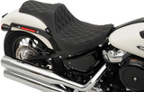 Asiento Predator III de DRAG SPECIALTIES - Doble diamante - Costuras plateadas - FL/FX '18-'22 0802-1146