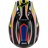 Casco de moto juvenil ALPINESTARS SM3 - Wurx - Negro brillante/Amarillo fluorescente/Azul/Rojo - Talla pequeña 8302025-1574-YS 