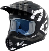 AFX FX-17 Motorcycle Helmet - Attack - Matte Black/Silver - XS 0110-7142