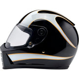 Casco BILTWELL Lane Splitter - Negro brillante/Llamas blancas - XS 1004-570-501 