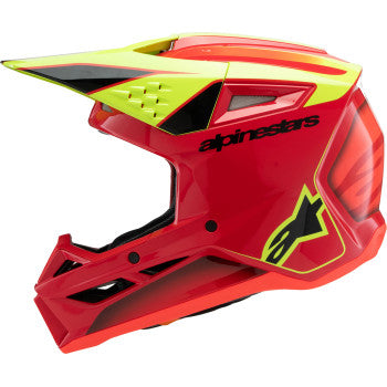Casco de motocicleta juvenil ALPINESTARS SM3 - Fray - Rojo brillante/Amarillo fluorescente/Negro - Grande 8301625-3051-YL 