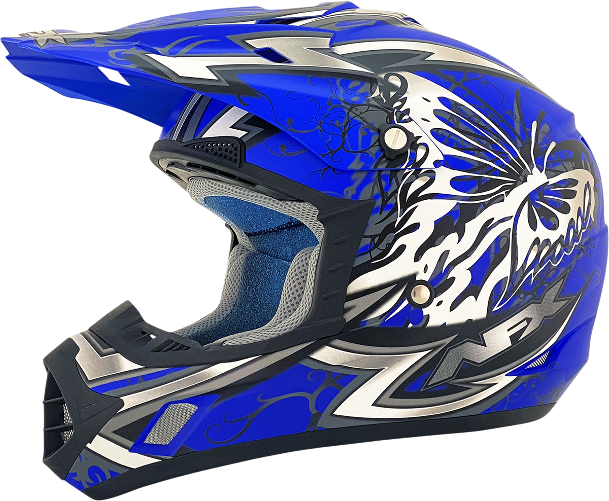 blue butterfly motorcycle helmet AFX FX-17Y - - Matte Size:Regular / 5'1