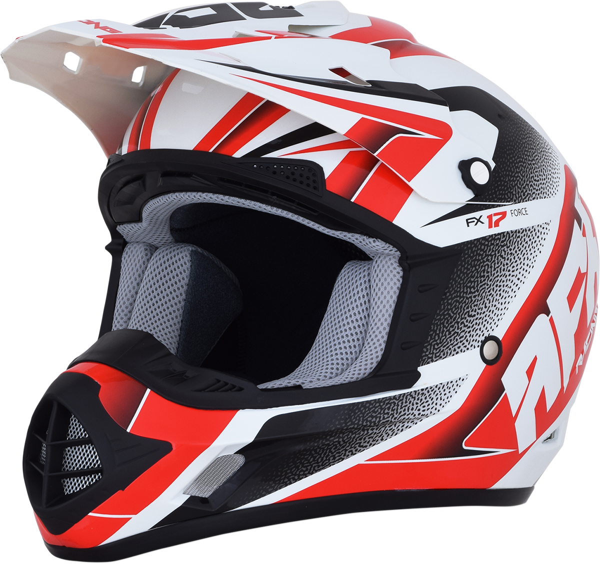 Casco de motocicleta AFX FX-17 - Force - Blanco perla/Rojo - Talla pequeña 0110-5244 