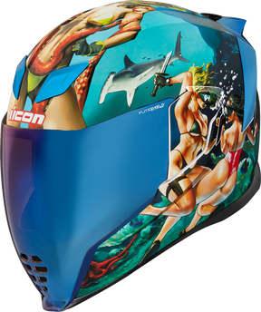 ICON Airflite™ Motorcycle Helmet - Pleasuredome4 - Blue - Medium 0101-15002