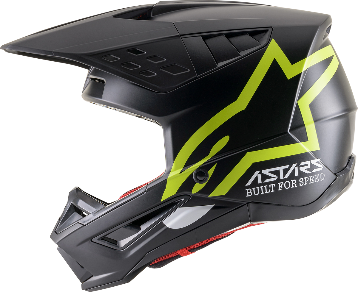 Casco de motocicleta ALPINESTARS SM5 - Compass - Negro mate/Amarillo fluorescente - Grande 8303321-1559-LG