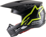 Casco de motocicleta ALPINESTARS SM5 - Compass - Negro mate/Amarillo fluorescente - Grande 8303321-1559-LG