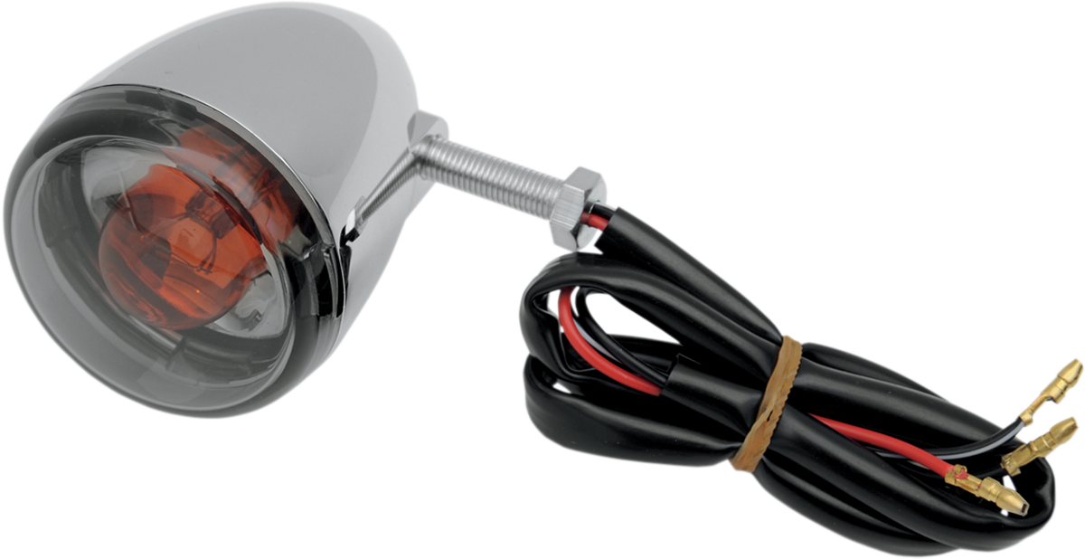 Luz de señal de giro universal DRAG SPECIALTIES - Trasera - Cromada con lente ahumada L12-0232RDC/M